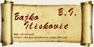 Bajko Ilišković vizit kartica